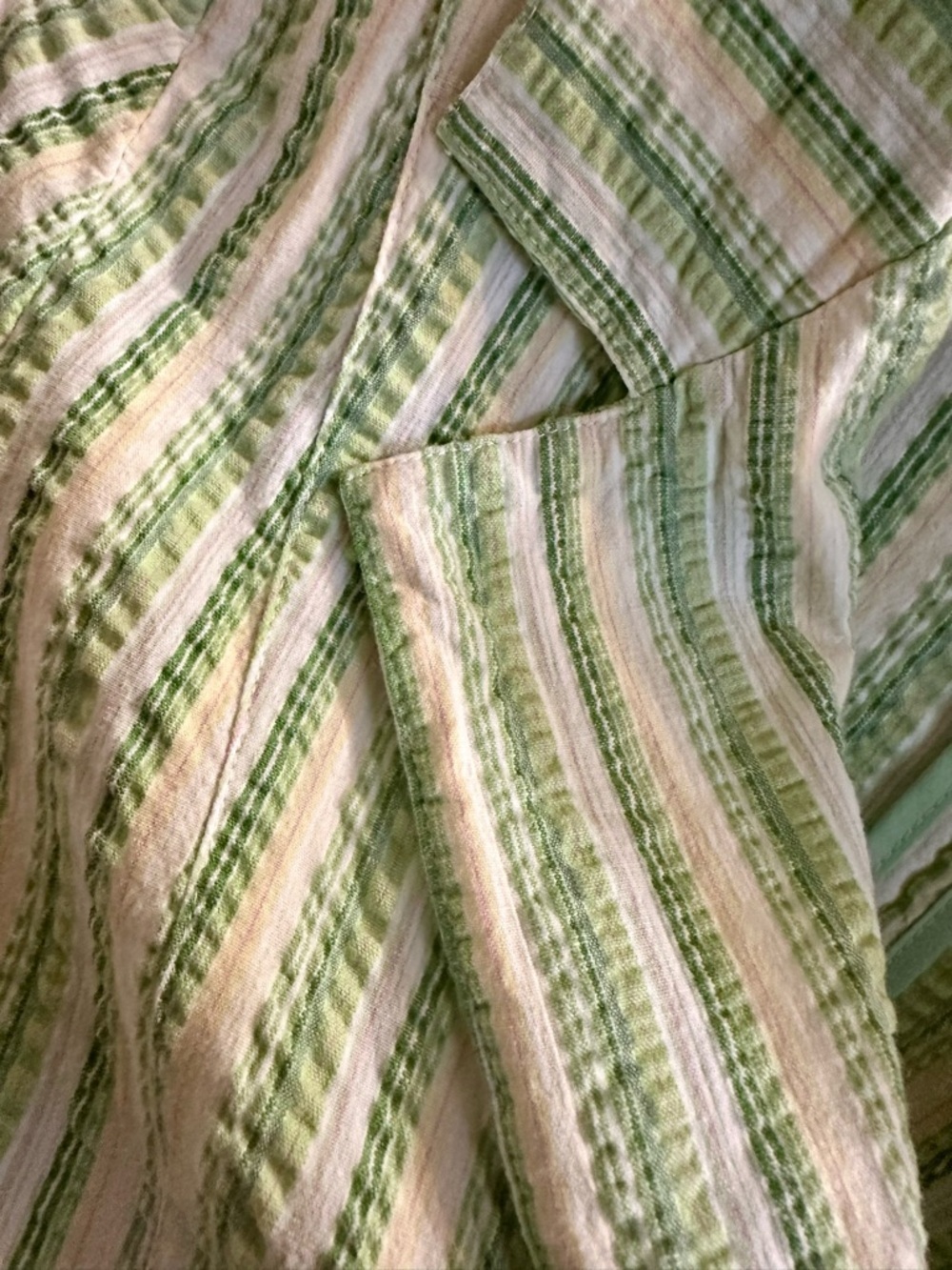 Vintage Green Seersucker Stripe Blazer Jacket Coastal Prep Size M Fits S - Picture 6 of 13